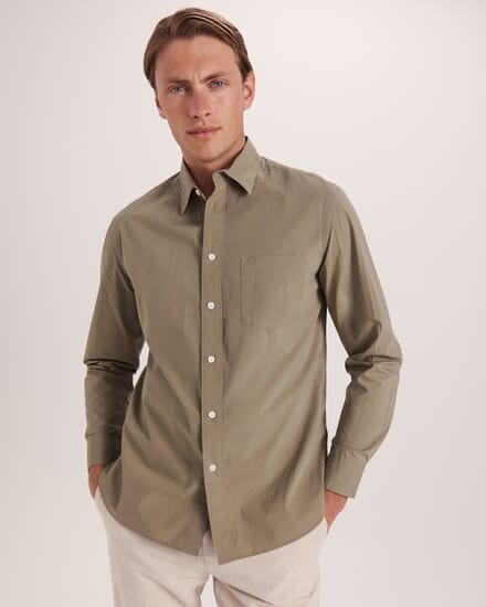 Ethan Poplin Casual Shirt in KHAKI