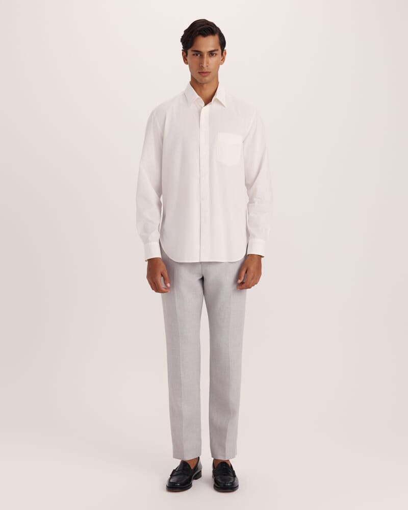 Ethan Poplin Casual Shirt in OFF WHITE