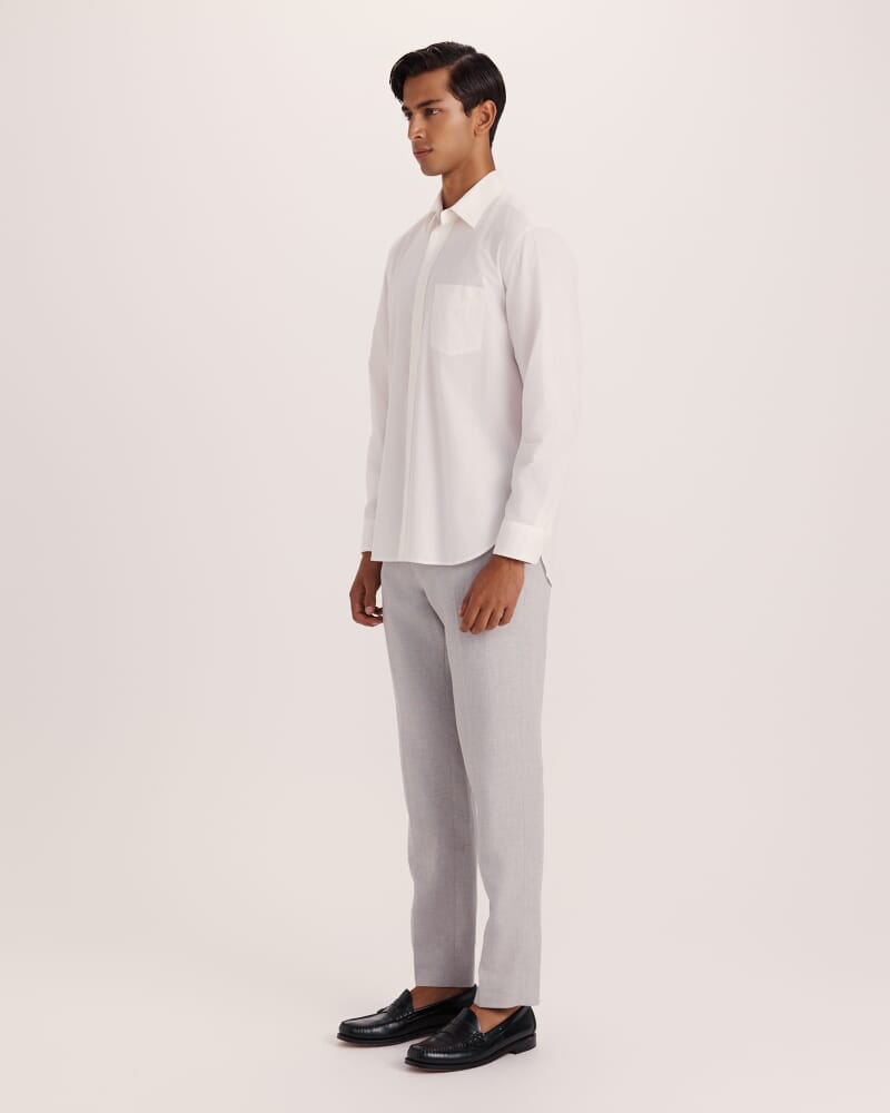 Ethan Poplin Casual Shirt in OFF WHITE