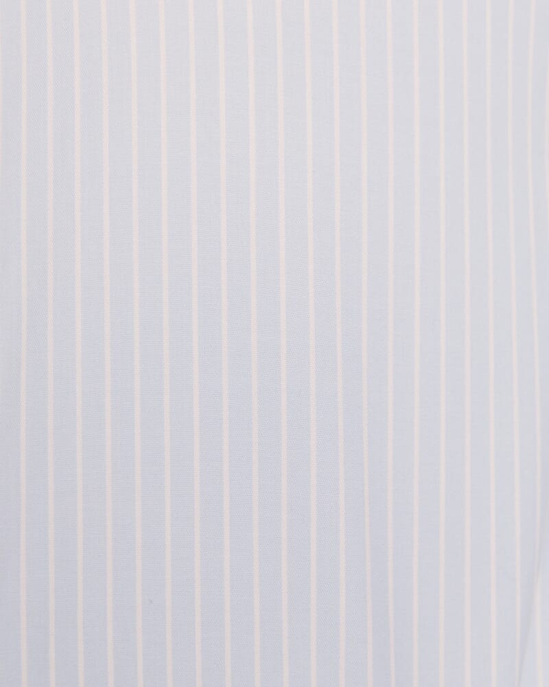 Leon Cotton Stripe Long Sleeve Classic Shirt in SKY/WHITE