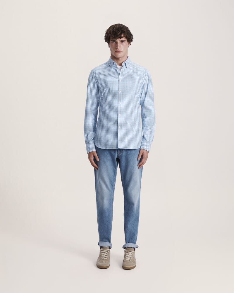 Sam Cotton Check Oxford Shirt in ALPINE
