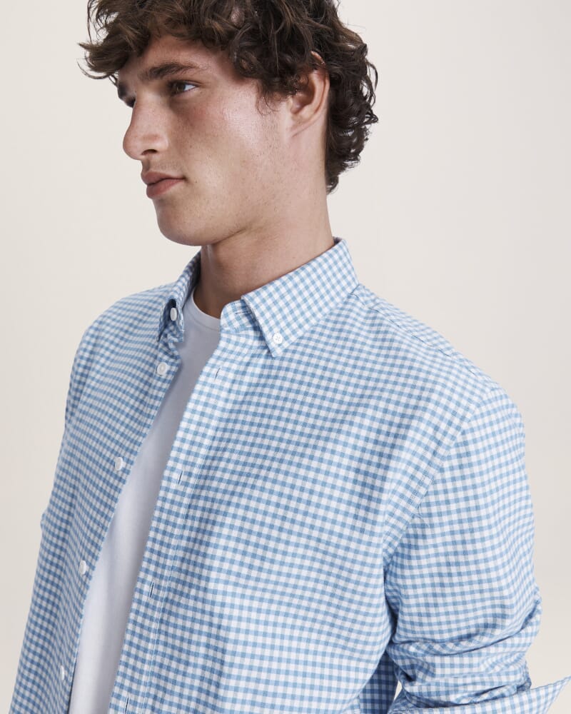 Sam Cotton Check Oxford Shirt in ALPINE