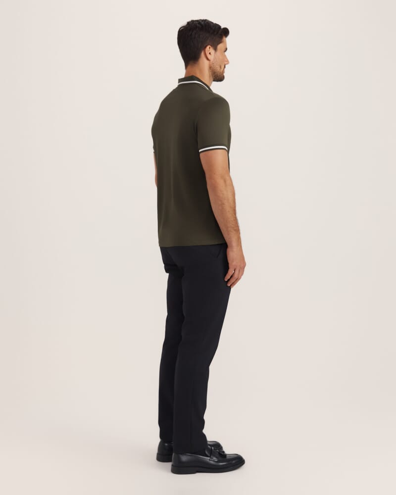 Ted Textured Cotton Polo in FATIGUE