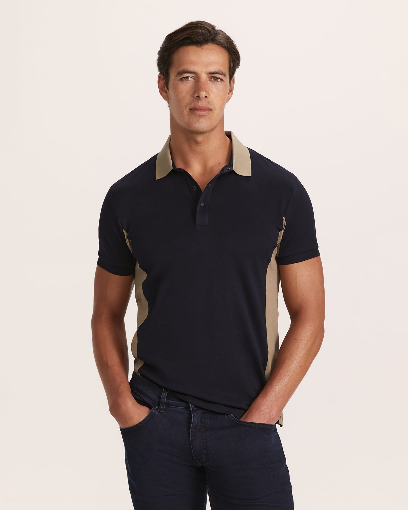 Andy Panelled Cotton Polo