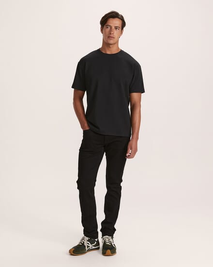 Rafe Heavyweight Cotton Rib Tee in BLACK