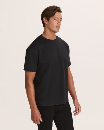 Rafe Heavyweight Cotton Rib Tee in BLACK