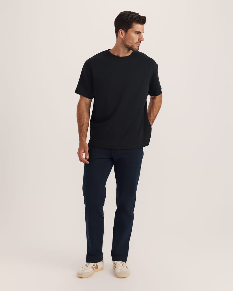Rafe Heavyweight Cotton Rib Tee in BLACK
