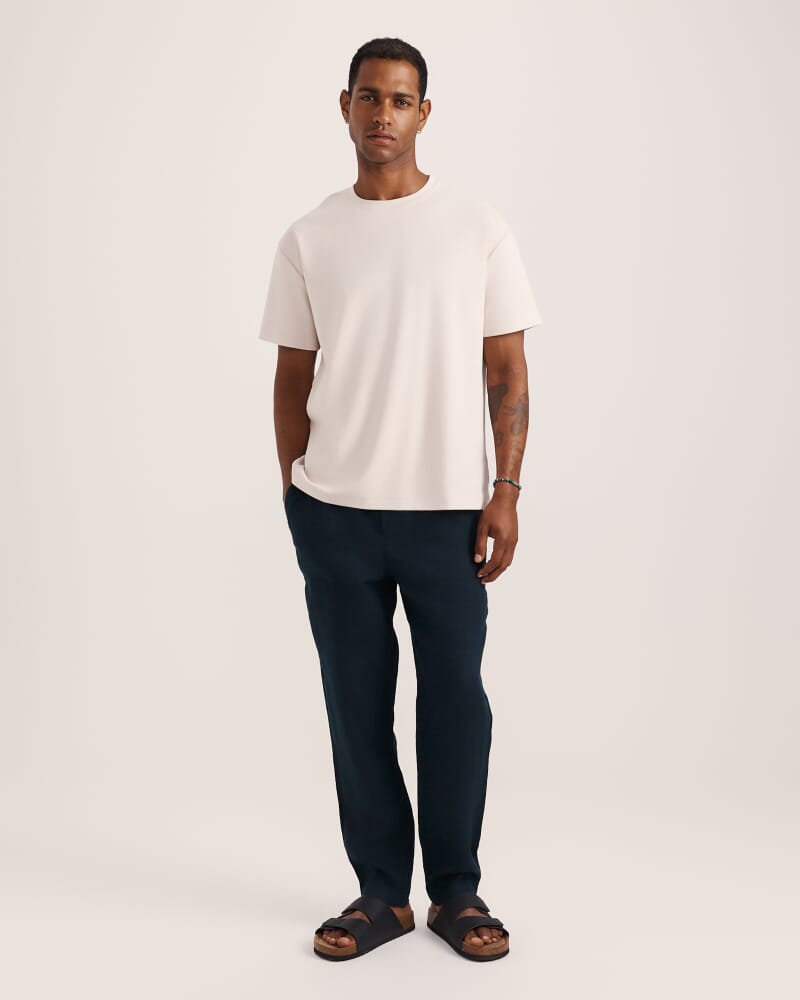 Rafe Heavyweight Cotton Rib Tee in ECRU