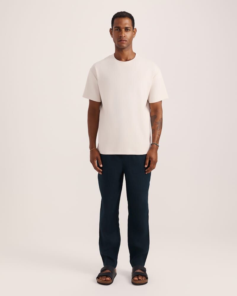 Rafe Heavyweight Cotton Rib Tee in ECRU