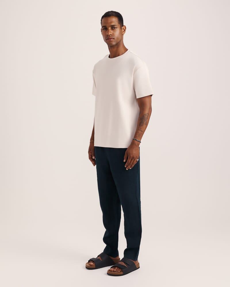 Rafe Heavyweight Cotton Rib Tee in ECRU