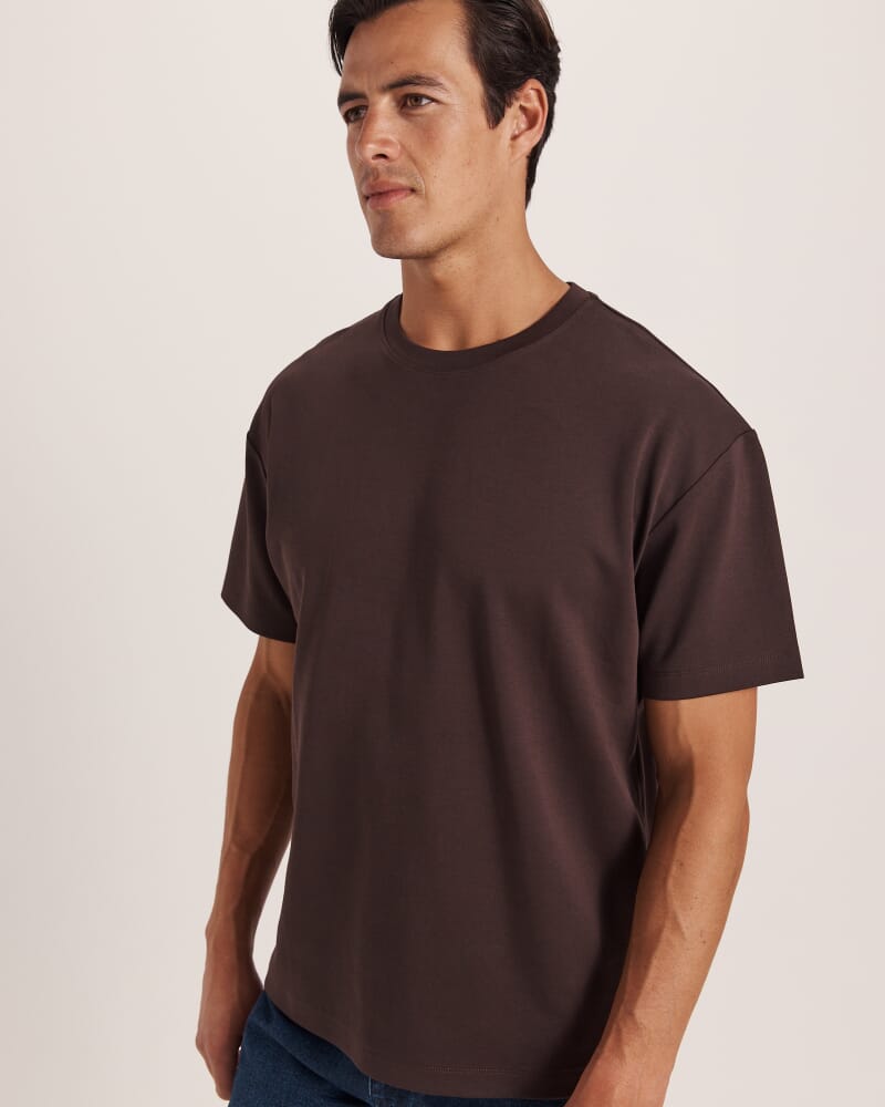Rafe Heavyweight Cotton Rib Tee in ESPRESSO