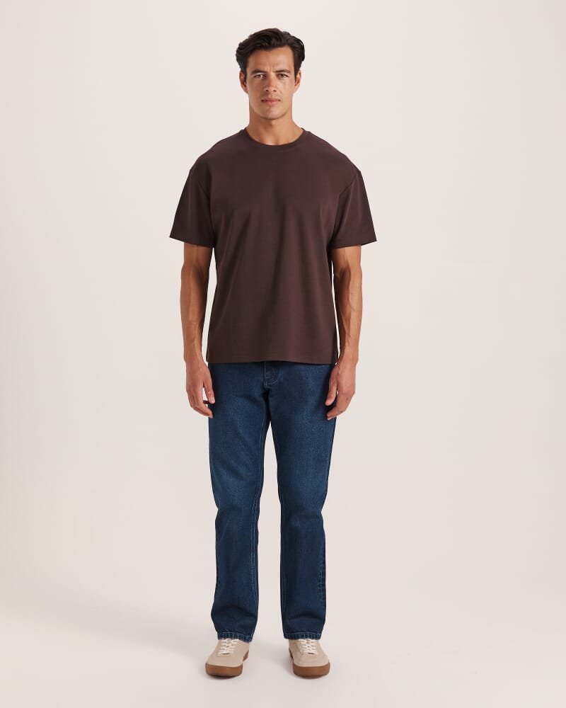 Rafe Heavyweight Cotton Rib Tee in ESPRESSO