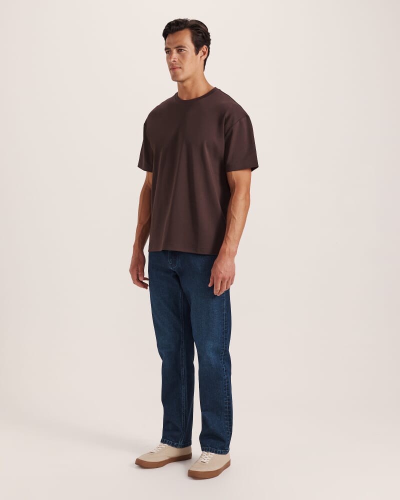 Rafe Heavyweight Cotton Rib Tee in ESPRESSO
