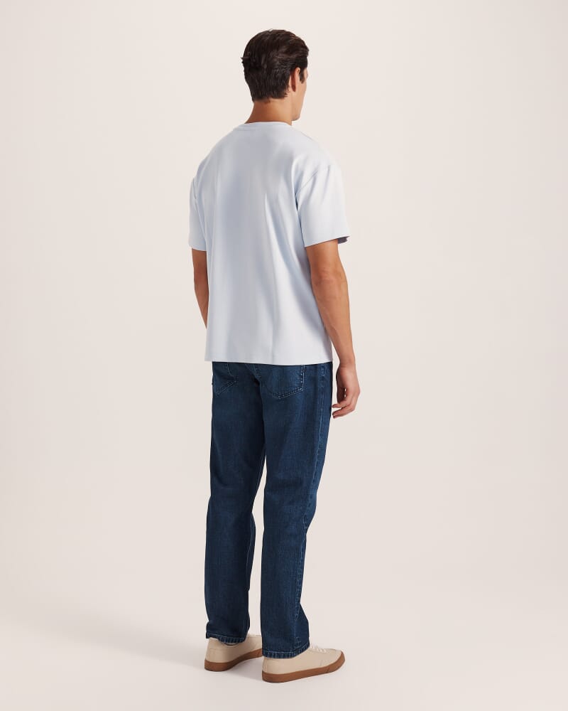 Rafe Heavyweight Cotton Rib Tee in ICE BLUE