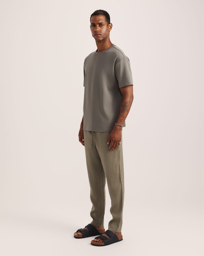 Rafe Heavyweight Cotton Rib Tee in KHAKI