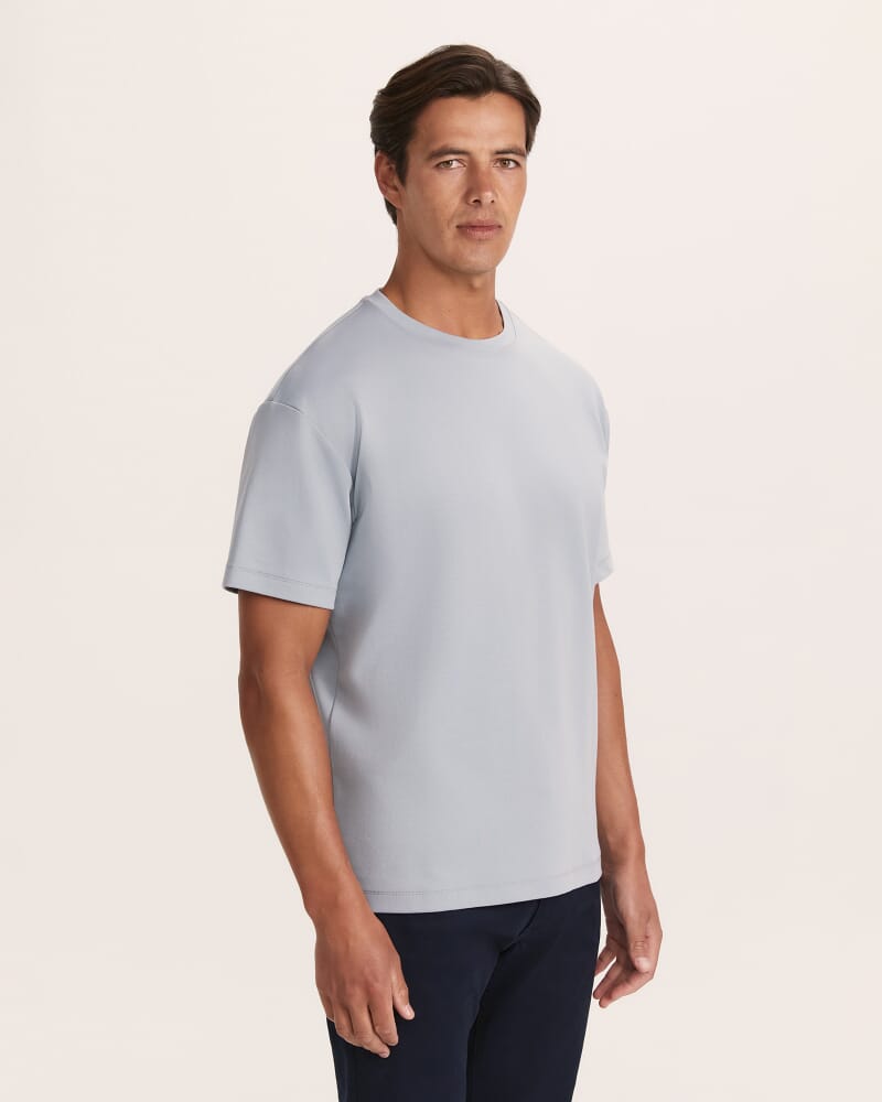 Rafe Heavyweight Cotton Rib Tee in PALE BLUE