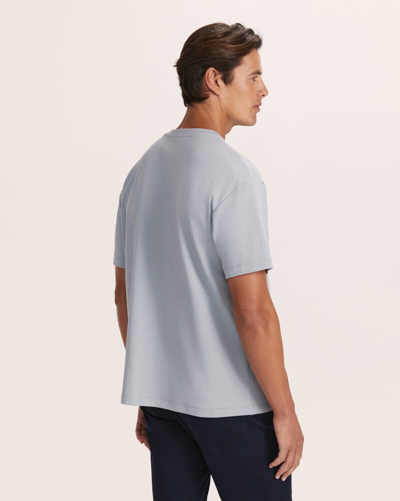 Rafe Heavyweight Cotton Rib Tee in PALE BLUE