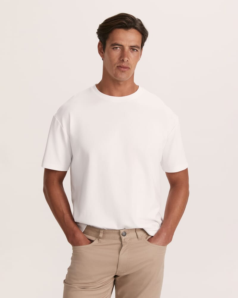 Rafe Heavyweight Cotton Rib Tee in WHITE