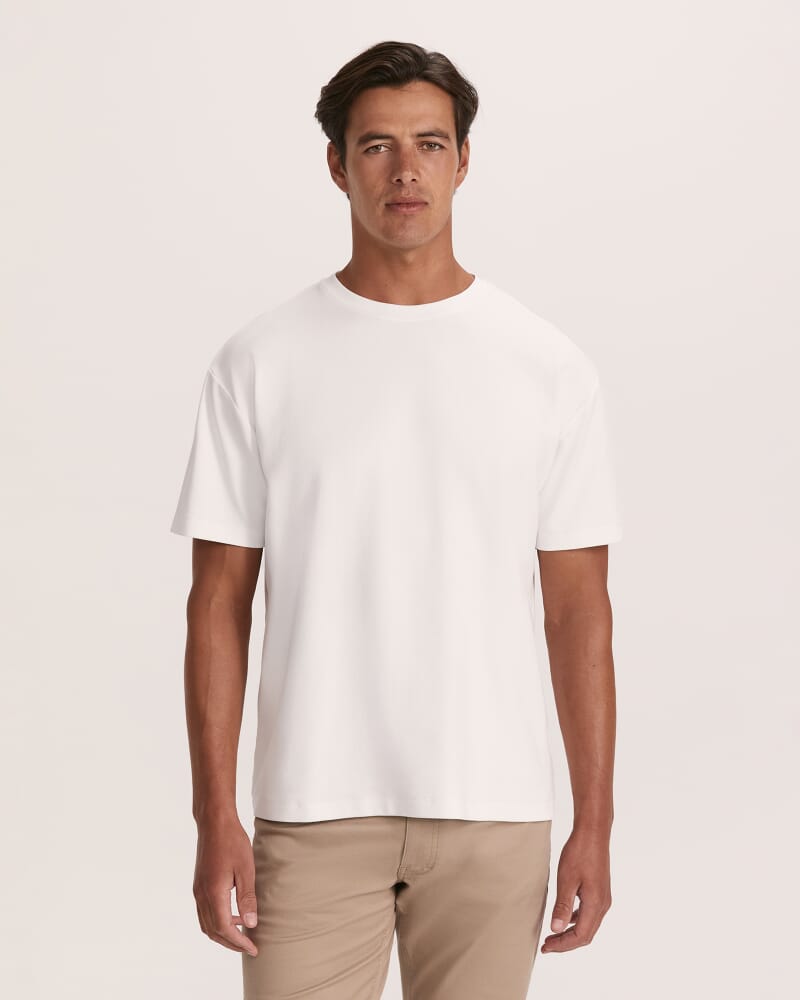 Rafe Heavyweight Cotton Rib Tee in WHITE