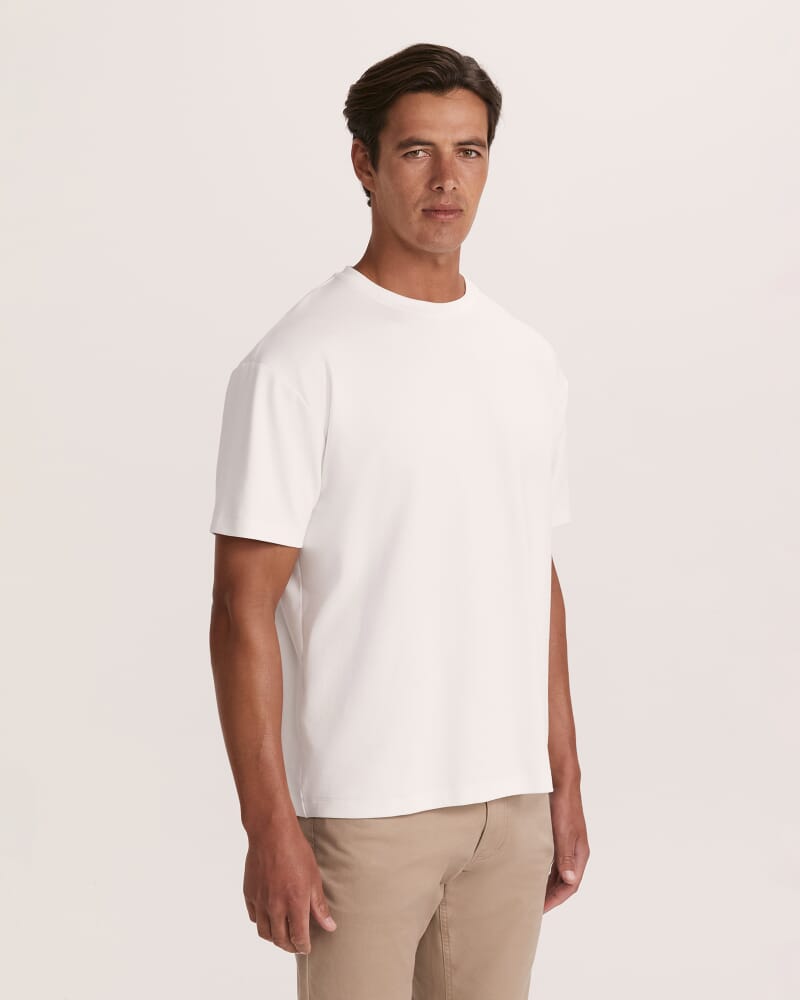 Rafe Heavyweight Cotton Rib Tee in WHITE