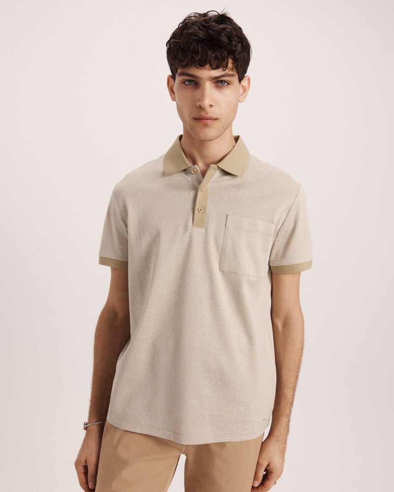 Phoenix Cotton Polo in LIGHT KHAKI