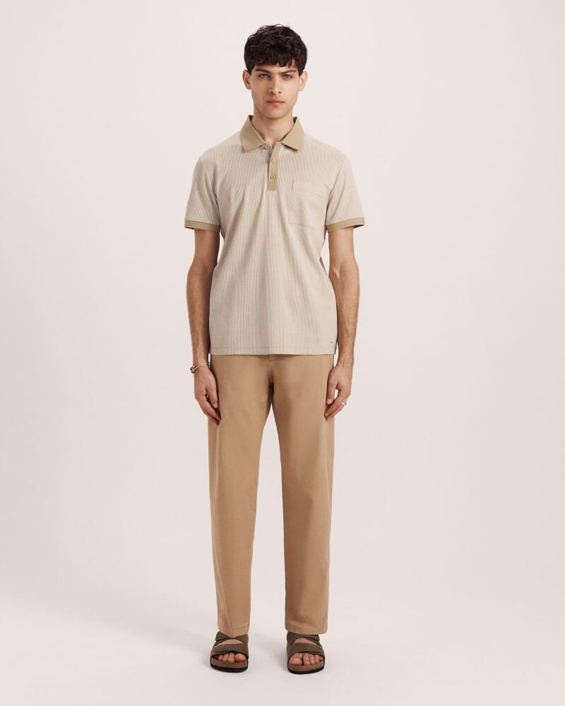Phoenix Cotton Polo in LIGHT KHAKI
