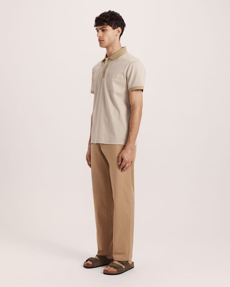 Phoenix Cotton Polo in LIGHT KHAKI