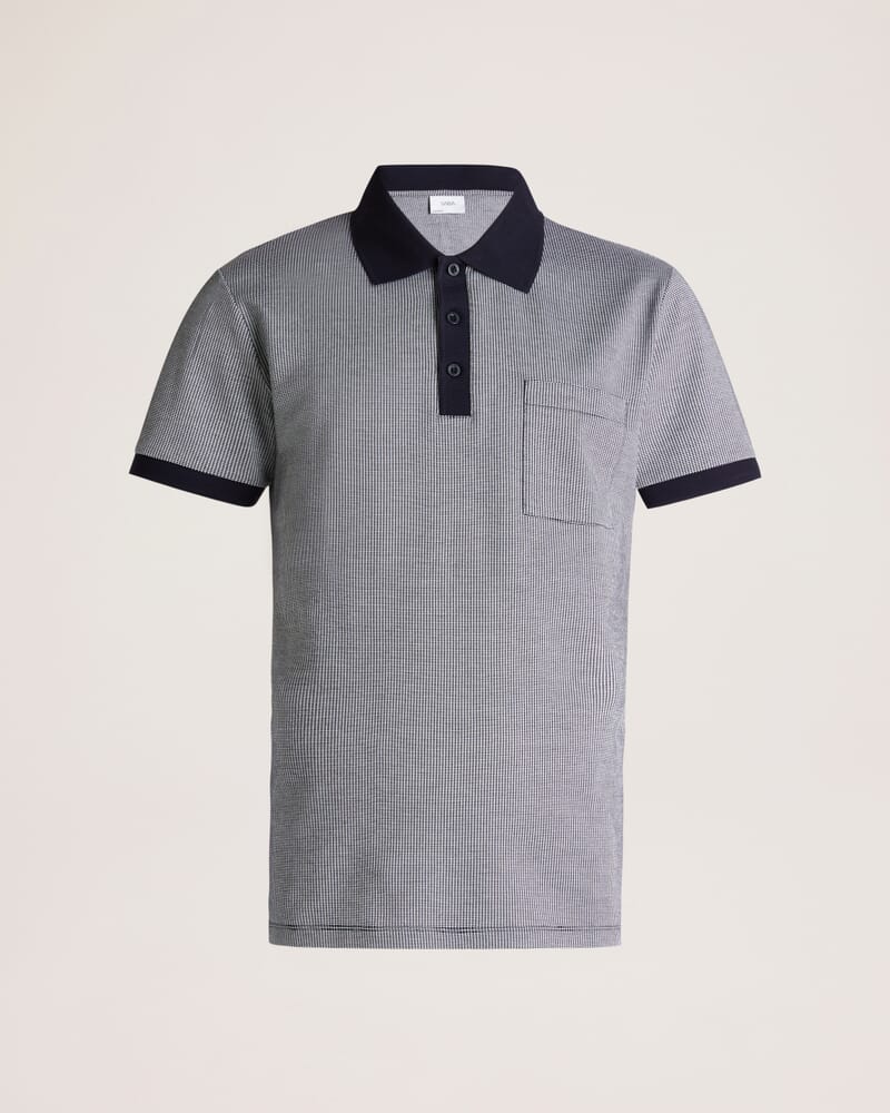 Phoenix Cotton Polo in NAVY/WHITE