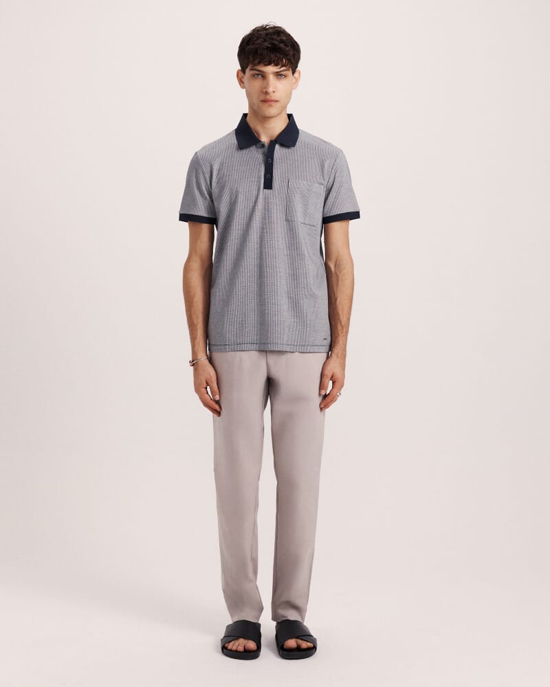 Phoenix Cotton Polo in NAVY/WHITE