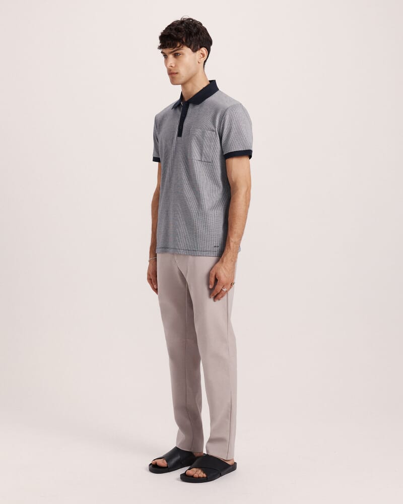 Phoenix Cotton Polo in NAVY/WHITE