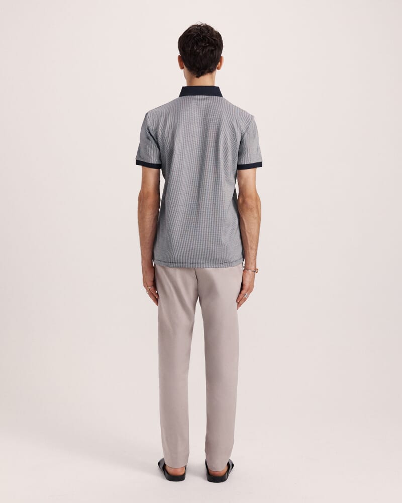 Phoenix Cotton Polo in NAVY/WHITE