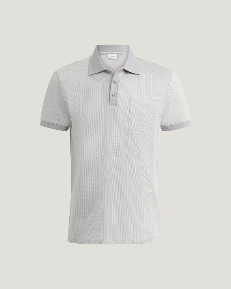 Phoenix Cotton Polo in SILVER/WHITE