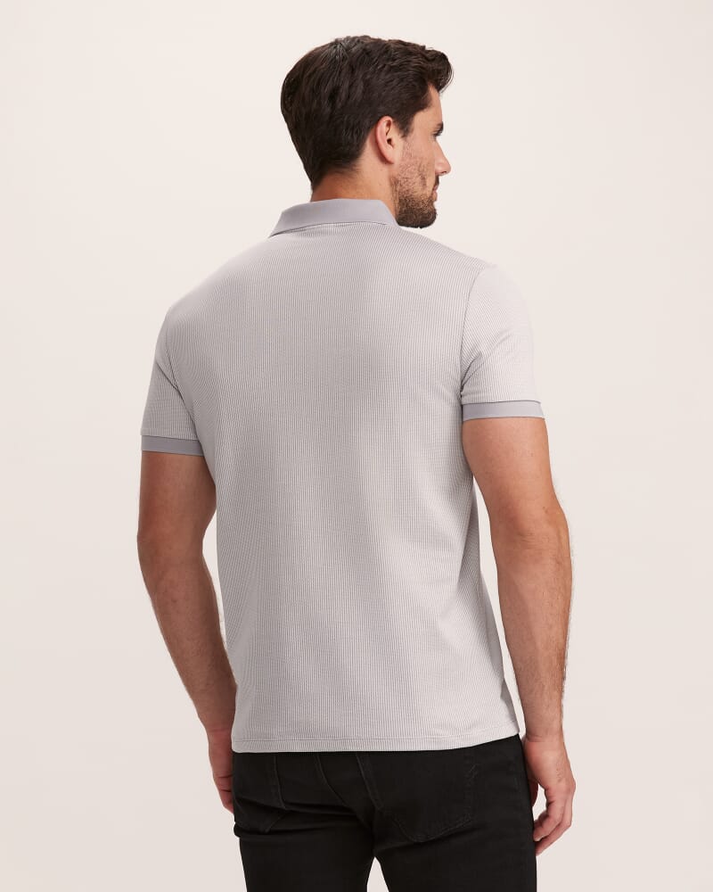 Phoenix Cotton Polo in SILVER/WHITE