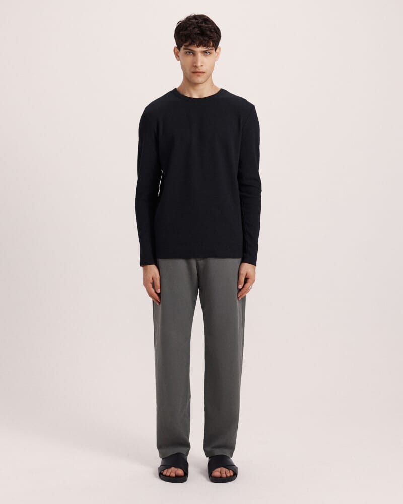 Murphy Long Sleeve Cotton Tee in BLACK