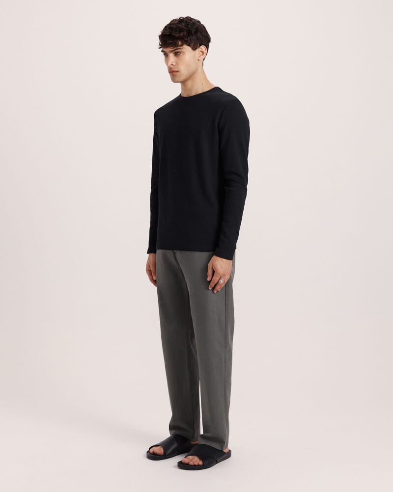 Murphy Long Sleeve Cotton Tee in BLACK