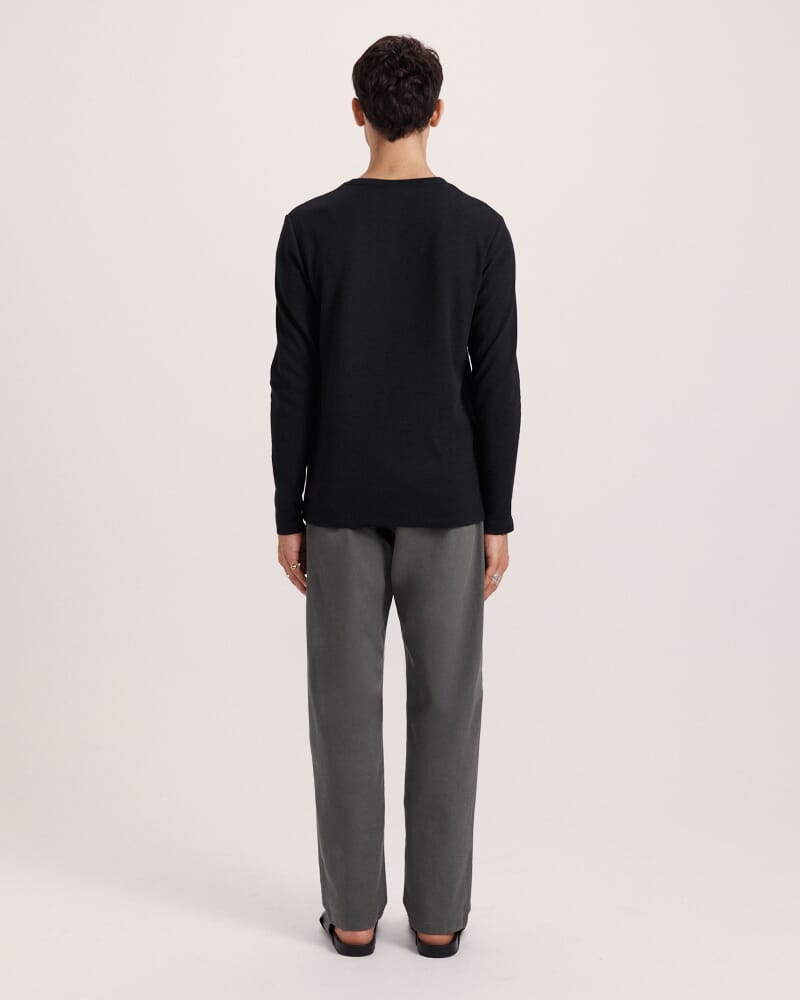 Murphy Long Sleeve Cotton Tee in BLACK