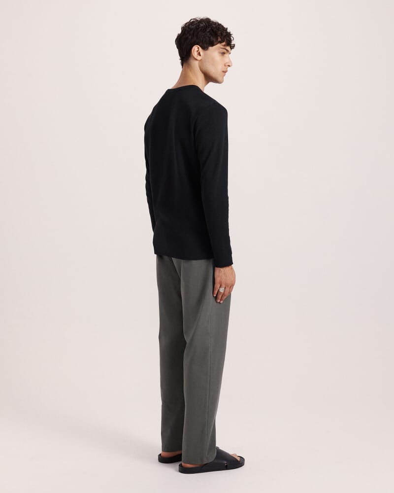 Murphy Long Sleeve Cotton Tee in BLACK