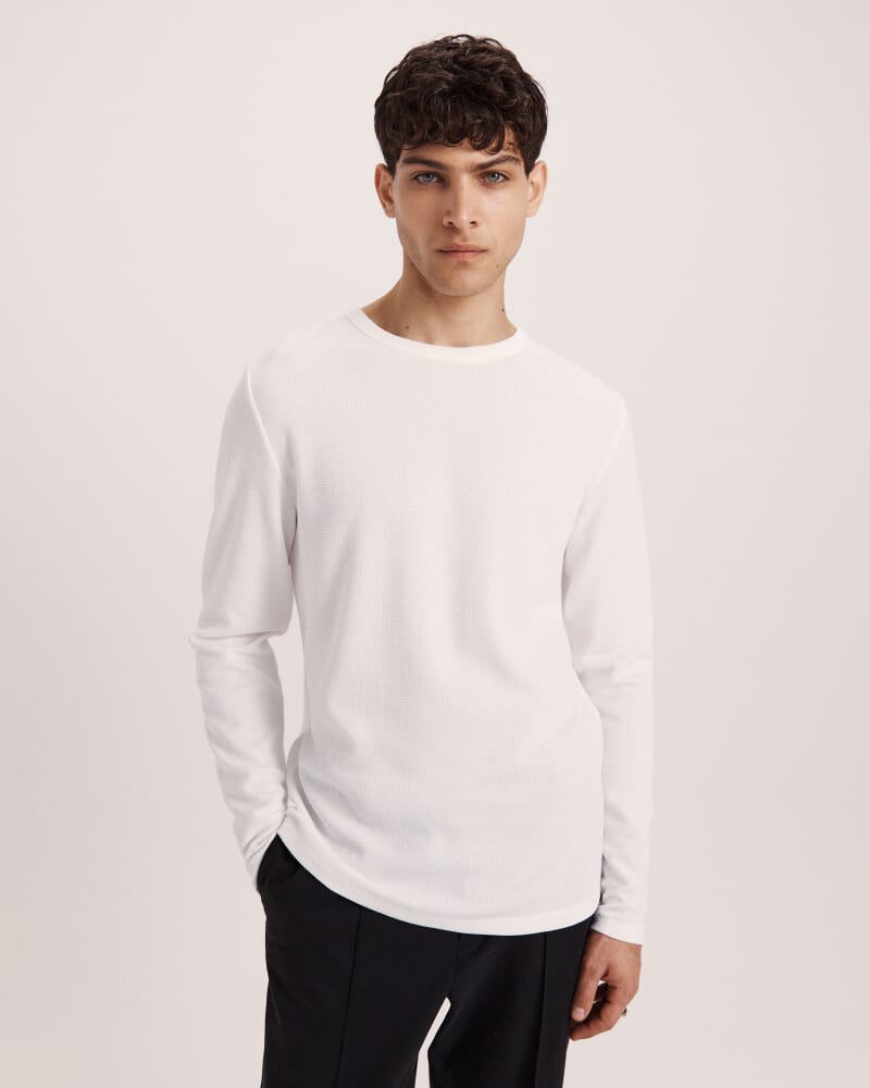 Murphy Long Sleeve Cotton Tee in OFF WHITE