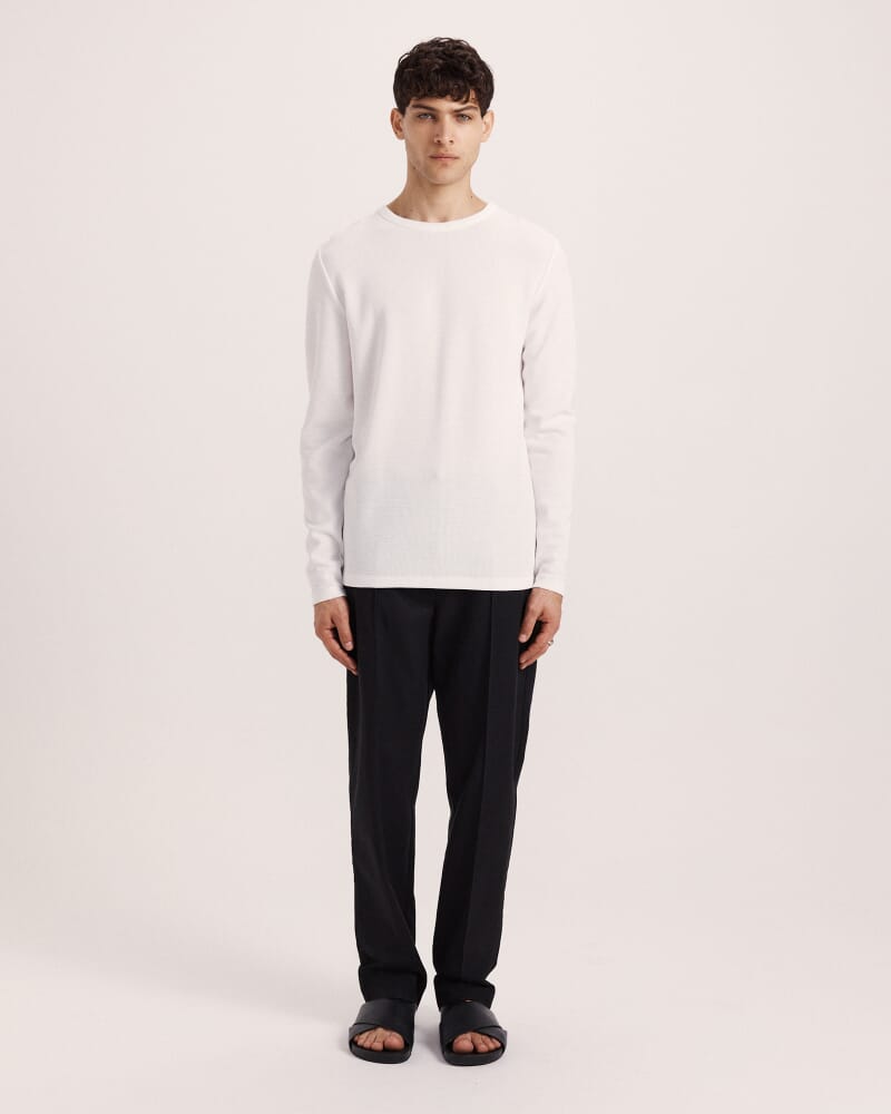 Murphy Long Sleeve Cotton Tee in OFF WHITE