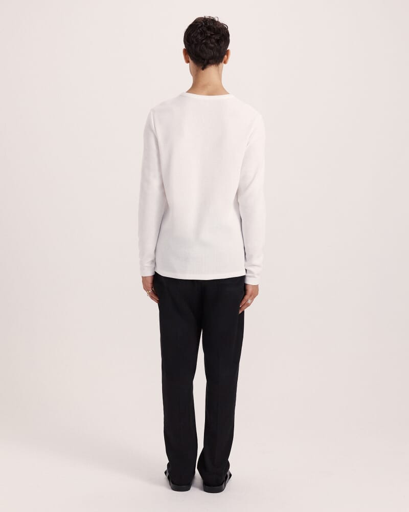 Murphy Long Sleeve Cotton Tee in OFF WHITE