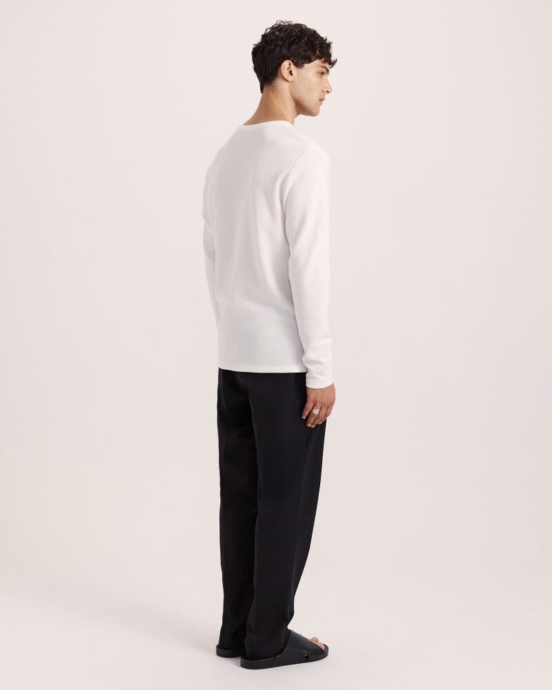 Murphy Long Sleeve Cotton Tee in OFF WHITE