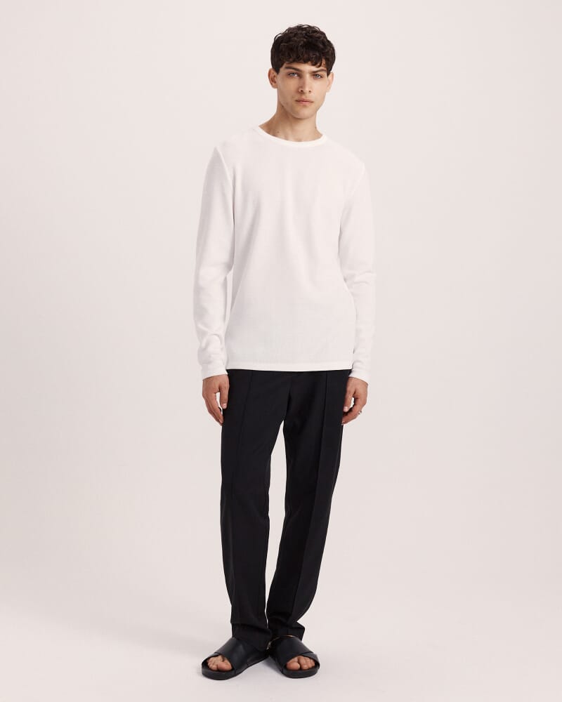 Murphy Long Sleeve Cotton Tee in OFF WHITE