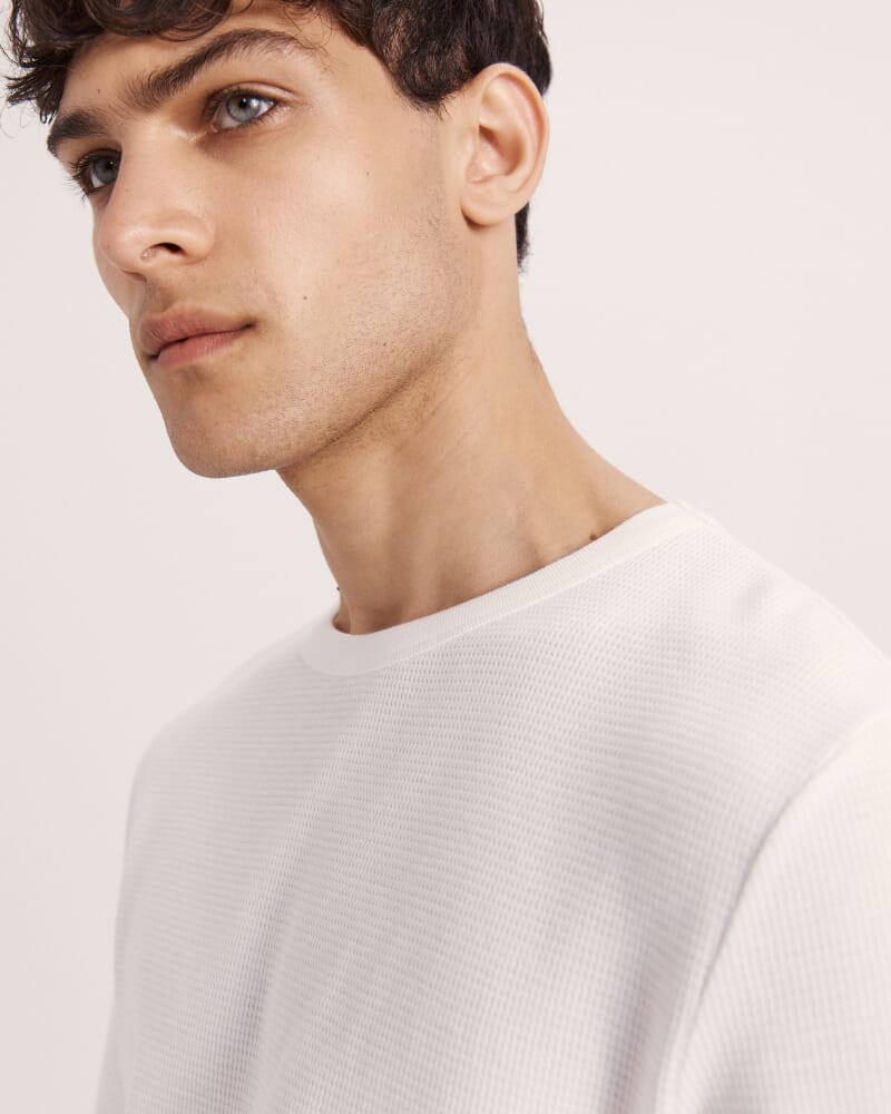 Murphy Long Sleeve Cotton Tee in OFF WHITE