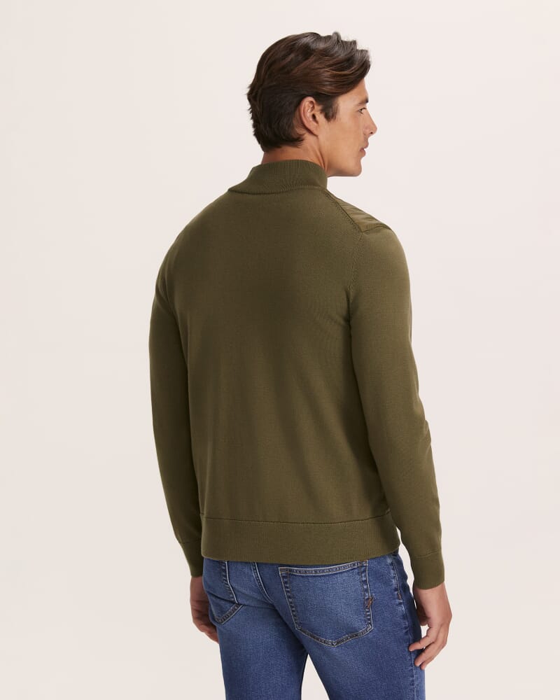 Ross Padded Merino Wool Jacket in OLIVE