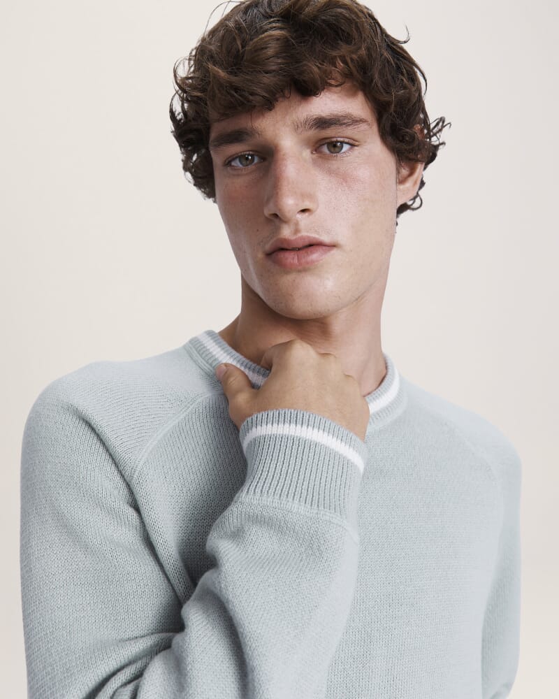 Soren Cotton Cashmere Crew in EUCALYPT