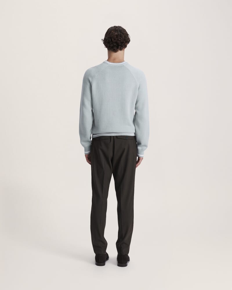 Soren Cotton Cashmere Crew in EUCALYPT