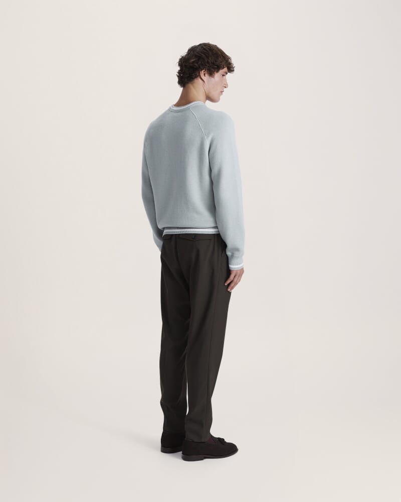 Soren Cotton Cashmere Crew in EUCALYPT