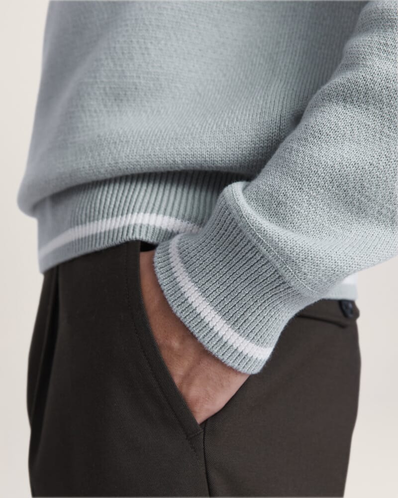 Soren Cotton Cashmere Crew in EUCALYPT