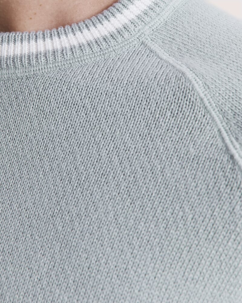 Soren Cotton Cashmere Crew in EUCALYPT