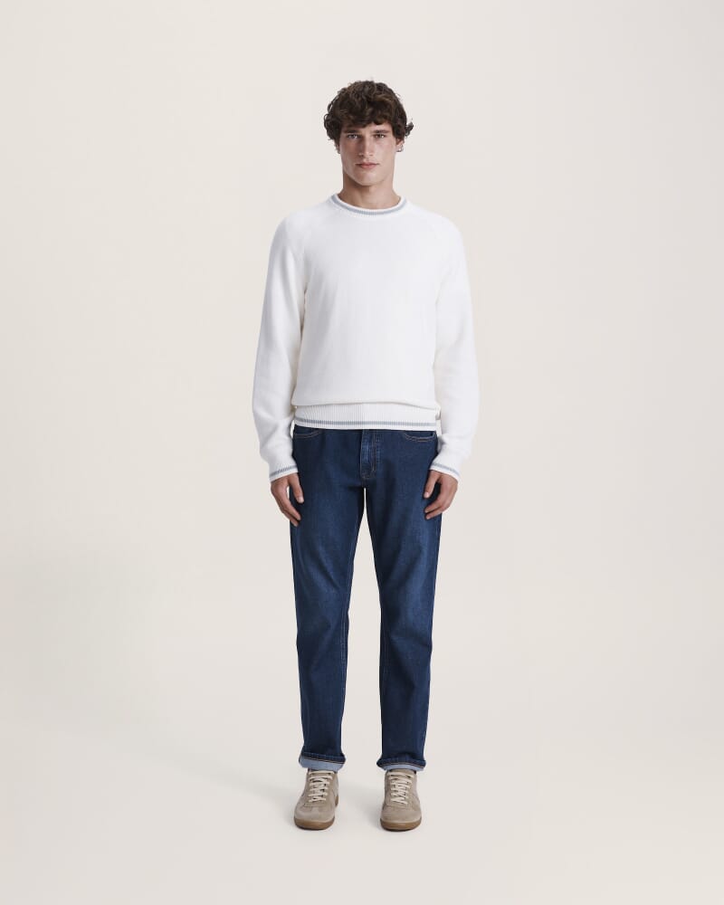 Soren Cotton Cashmere Crew in OFF WHITE